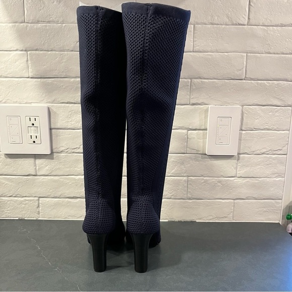Charles by Charles David sz 5 David navy cable knit tall pull on sock boots - Picture 3 of 15